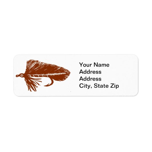 Brown Matuka Trout Fly Return Address Label (Vorne)