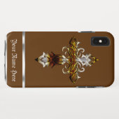 Brown Medieval Cross iPhone XS Max Case (Rückseite (Horizontal))