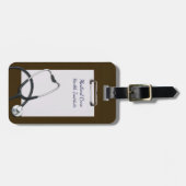 Brown Medipboard with Stethoscope Gepäckanhänger (Vorderseite horizontal)