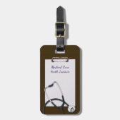 Brown Medipboard with Stethoscope Gepäckanhänger (Vorderseite vertikal)