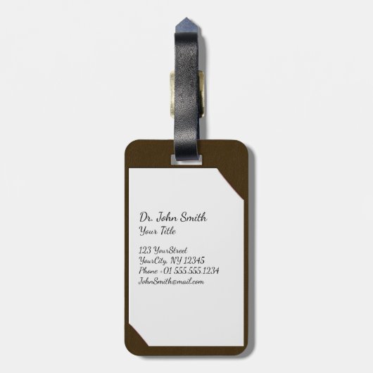 Brown Medipboard with Stethoscope Gepäckanhänger (Rückseite vertikal)