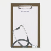 Brown Medipboard with Stethoscope Post-it Klebezettel (Vorderseite)