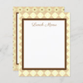 Brown Menu Lunch and Dinner in Diamond Design (Vorne/Hinten)