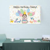 Brown Merle Cockapoo Cavapoo Dog Birthday Party Banner (Messeveranstaltung)