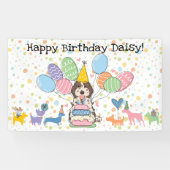 Brown Merle Cockapoo Cavapoo Dog Birthday Party Banner (Horizontal)