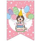 Brown Merle Cockapoo Cavapoo Dog Birthday Party Wimpelkette (Erste Fahne)