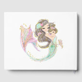 Brown Mermaid Baby Shower under Sea Guest Book Gästebuch (Rückseite)