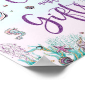 Brown Mermaid Birthday Baby Showkarten & Geschenke Poster (Ecke)