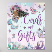 Brown Mermaid Birthday Baby Showkarten & Geschenke Poster (Vorne)