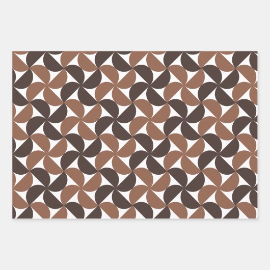 Brown Mid Century Modern Pattern Geschenkpapier Set (Vorderseite 2)