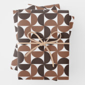 Brown Mid Century Modern Pattern Geschenkpapier Set (Beispiel)