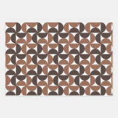 Brown Mid Century Modern Pattern Geschenkpapier Set (Vorderseite)