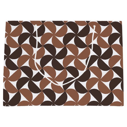 Brown Mid Century Modern Pattern Große Geschenktüte (Vorderseite)