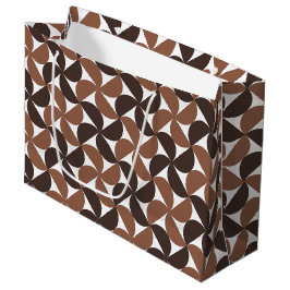 Brown Mid Century Modern Pattern Große Geschenktüte