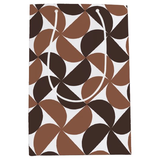 Brown Mid Century Modern Pattern Mittlere Geschenktüte (Vorderseite)