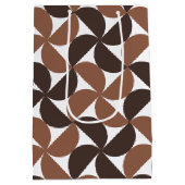 Brown Mid Century Modern Pattern Mittlere Geschenktüte (Rückseite)