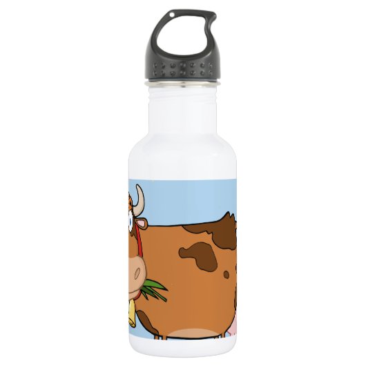 Brown-Milchkuh Edelstahlflasche (Vorderseite)