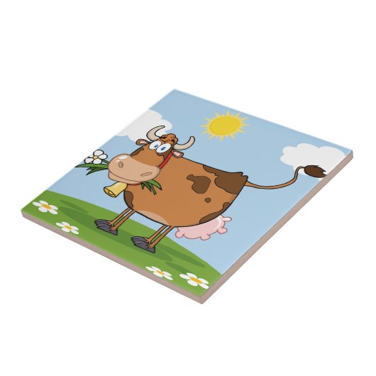 Brown-Milchkuh Fliese (Seite)
