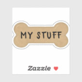 Brown Milk Bone with Text Aufkleber (Blatt)