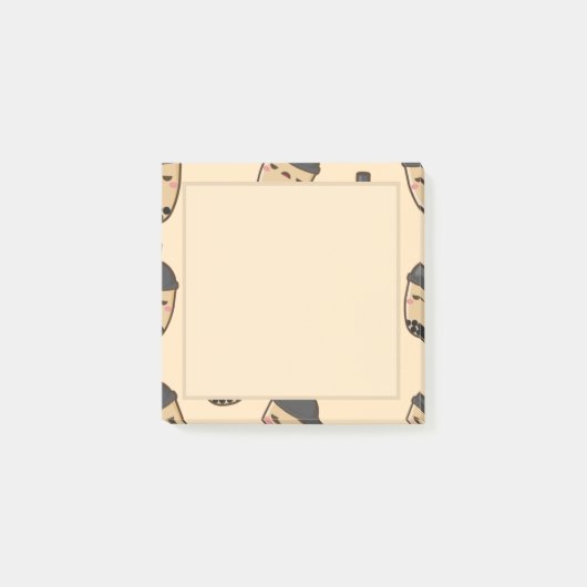 Brown Milk Tee Bubble Tee Boba Niedlich Sticky Not Post-it Klebezettel (Vorderseite)