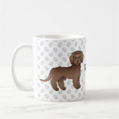 Brown Mini Goldendoodle Cartoon Dog & Name Kaffeetasse (Links)