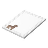 Brown Mini Goldendoodle Cartoon Dog & Paws Notizblock (Rotiert)