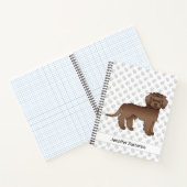 Brown Mini Goldendoodle Cartoon Dog & Text Notizblock (Innenseite)