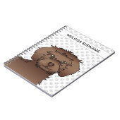 Brown Mini Goldendoodle Cartoon Dog & Text Notizblock (Linke Seite)