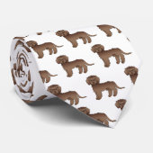 Brown Mini Goldendoodle Niedlich Cartoon Dog Muste Krawatte (Gerollt)