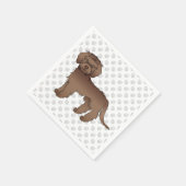 Brown Mini Goldendoodle Niedlich Cartoon Dog & Paw Serviette (Ecke)