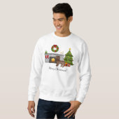 Brown Mini Goldendoodle - Weihnachtssaal Sweatshirt (Vorne ganz)