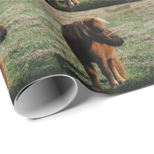 Brown Miniature Horses Geschenkpapier (Rolleneckpunkt)