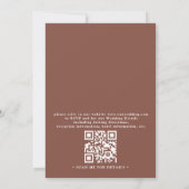 Brown Minimalist Horseshoe Rustic QR Code Wedding Einladung (Rückseite)