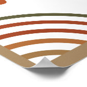 Brown Minimalistisch Abstrakt Boho Geometric Poster (Ecke)