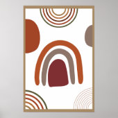 Brown Minimalistisch Abstrakt Boho Geometric Poster (Vorne)