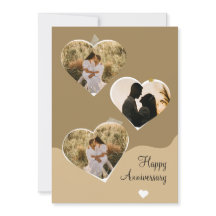 Brown Minimalistisch Anniversary Foto Collage