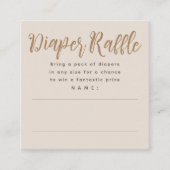 Brown Minimalistisch Baby Dusche Windeln Raffelkar Begleitkarte (Vorderseite)
