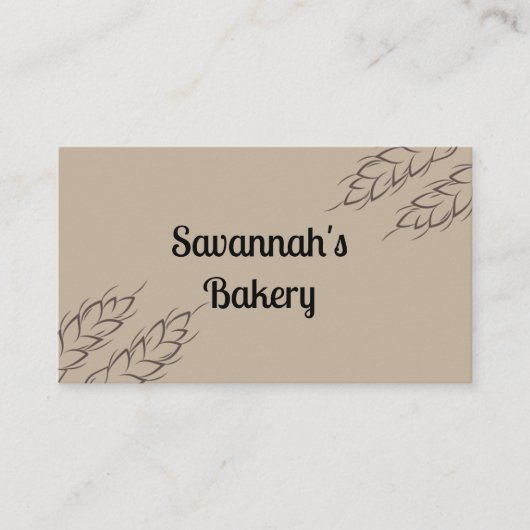 Brown Minimalistisch Backbäckerei Visitenkarte (Vorderseite)