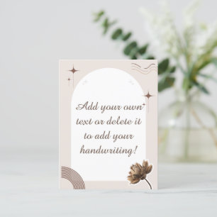 Brown Minimalistisch Boho Notes Anpassbare Postkar Postkarte