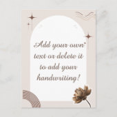 Brown Minimalistisch Boho Notes Anpassbare Postkar Postkarte (Vorderseite)