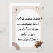 Brown Minimalistisch Boho Notes benutzerdefinierba Einladung (Vorne/Hinten)