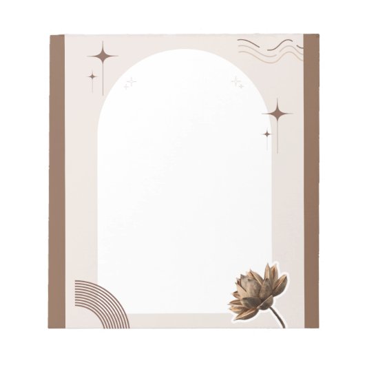 Brown Minimalistisch Boho Notes benutzerdefinierba Notizblock (Vorderseite)