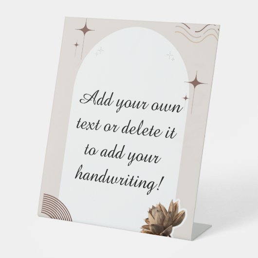 Brown Minimalistisch Boho Notes benutzerdefinierba Sockelschild (Vorderseite)