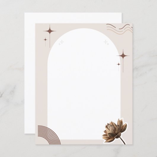 Brown Minimalistisch Boho Notes Blank (Vorne/Hinten)