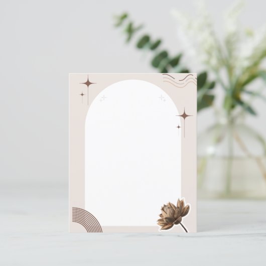 Brown Minimalistisch Boho Notes Blank (Stehend Vorderseite)