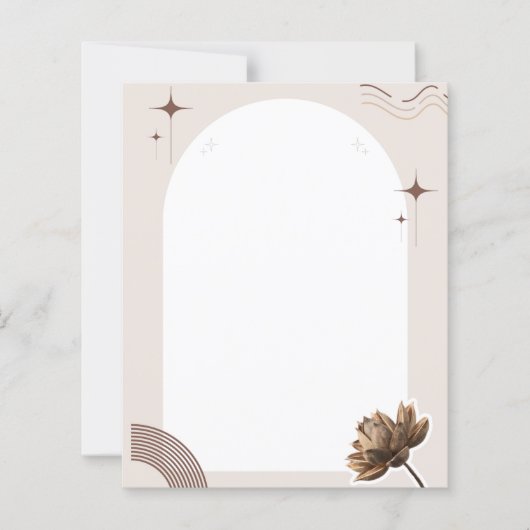 Brown Minimalistisch Boho Notes Blank (Vorderseite)