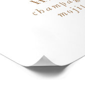 Brown Minimalistisch Calligraphy Wedding Bar Menu Poster (Ecke)