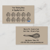 Brown Minimalistisch Cupcakes Bakery Loyalty Card Treuekarte (Vorne/Hinten)