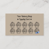 Brown Minimalistisch Cupcakes Bakery Loyalty Card Treuekarte (Vorderseite)