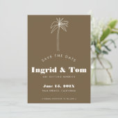 Brown Minimalistisch Tropics Save The Date (Stehend Vorderseite)